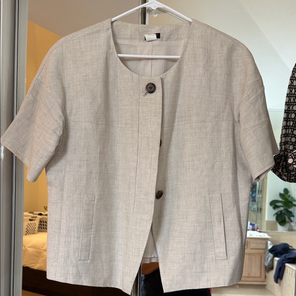 J. Crew Cream Short-Sleeve Blazer